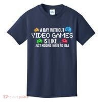 A Day Without Video Games Funny Gamer Kids T-Shirt thumb 0