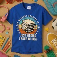 A Day Without Reading Is Like Just Kidding I Have No Idea Kids T-Shirt thumb 3
