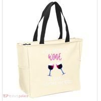 A Day Without Wine Wine Ladies Girl Drinking Wine Tote Bag thumb 2