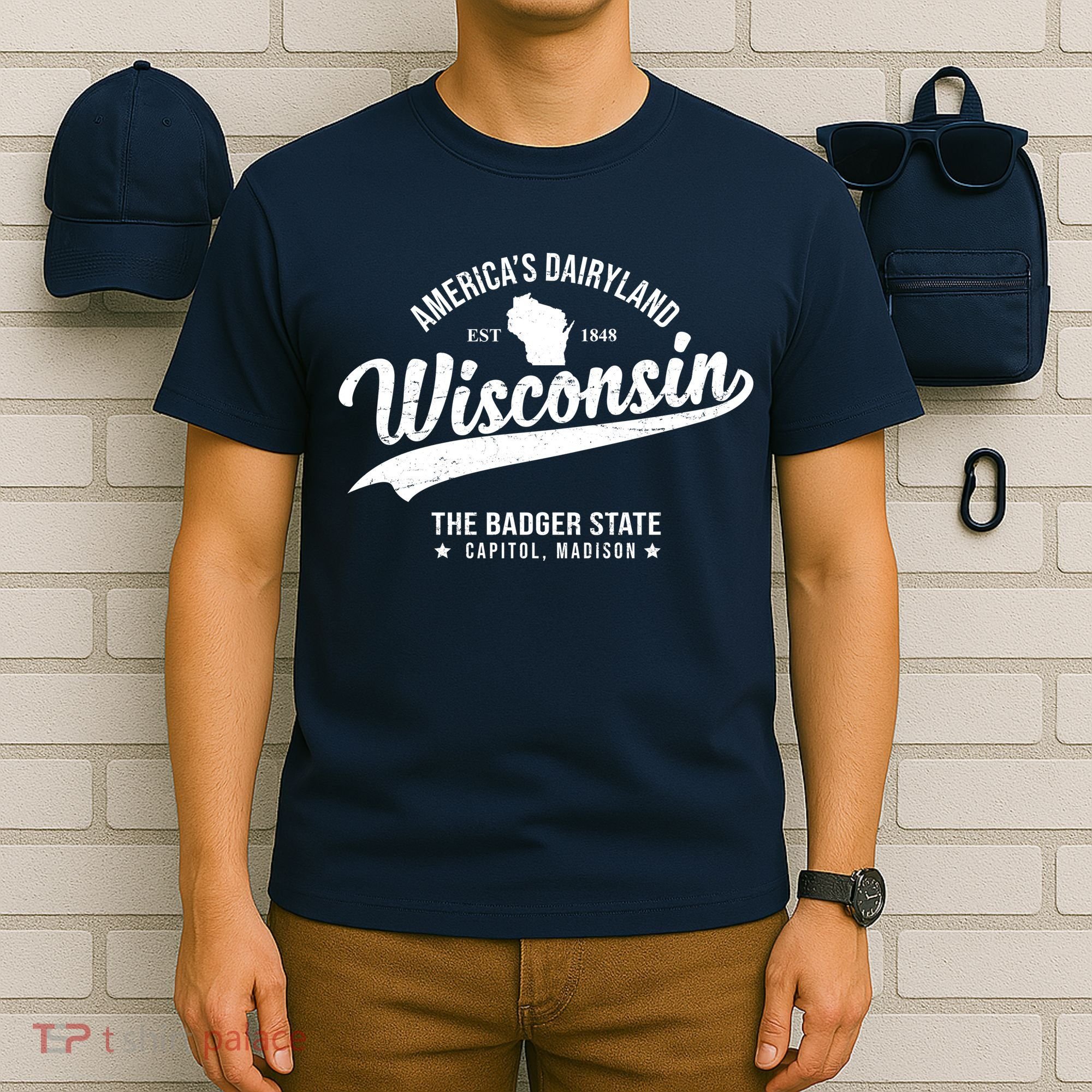 Americas Dairyland Wisconsin Est 1848 Vintage T-Shirt