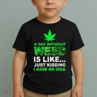 A Day Without Weed Funny Marijuana Cannabis Weed Pot 420 Toddler T-Shirt thumb 2