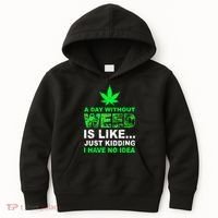 A Day Without Weed Funny Marijuana Cannabis Weed Pot 420 Kids Hoodie thumb 0