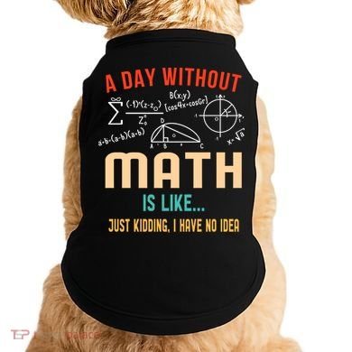 A Day Without Math Is Like Math Student Math Teacher Gift Doggie Tank