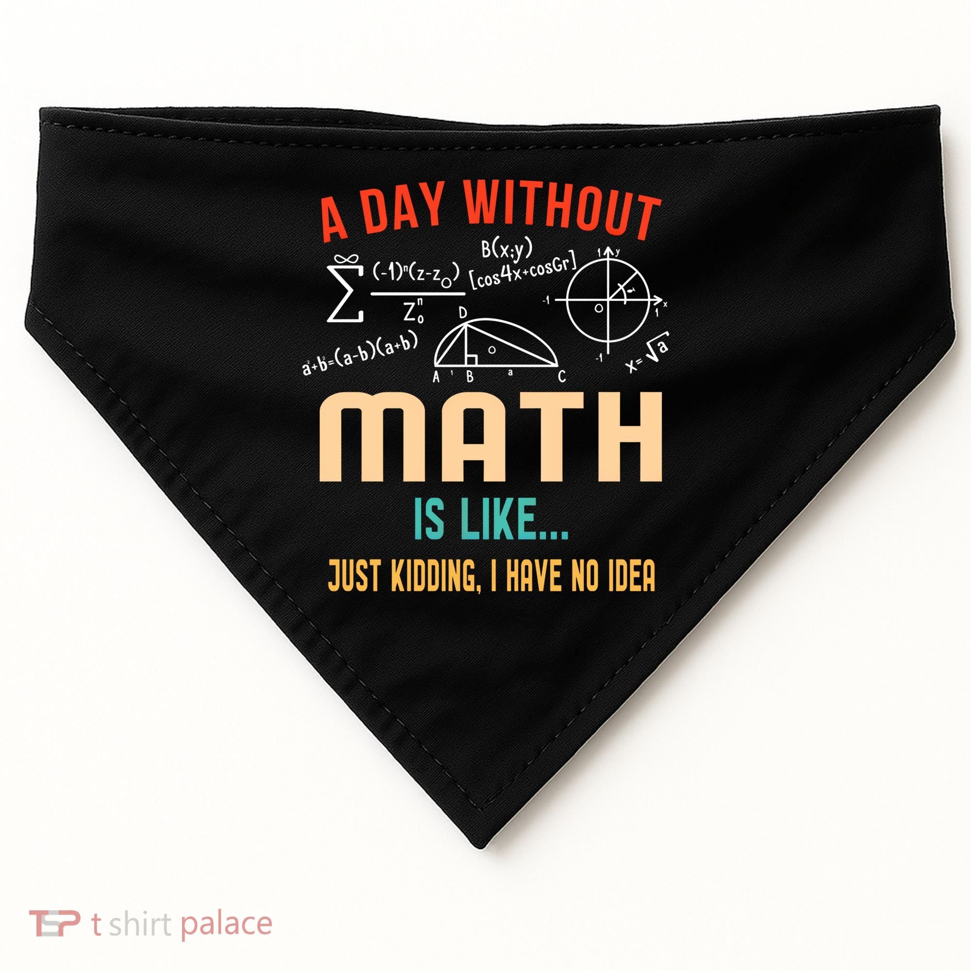 A Day Without Math Is Like Math Student Math Teacher Gift USA-Made Doggie Bandana