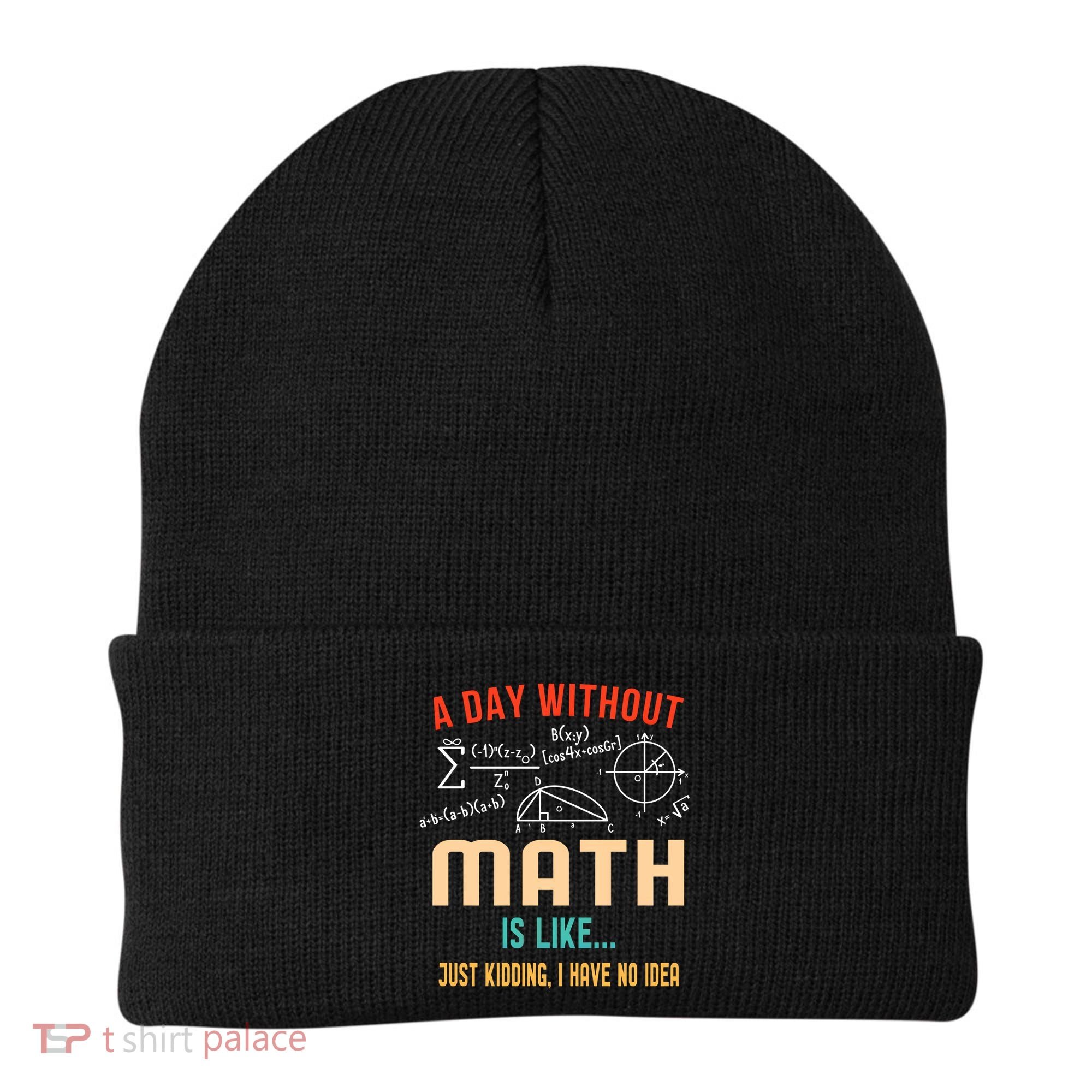 A Day Without Math Is Like Math Student Math Teacher Gift Beanie