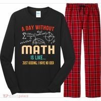 A Day Without Math Is Like Math Student Math Teacher Gift Long Sleeve Pajama Set thumb 0