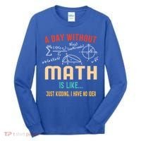 A Day Without Math Is Like Math Student Math Teacher Gift Tall Long Sleeve Shirt thumb 0