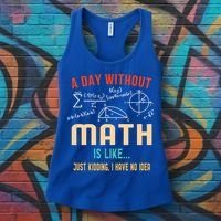 A Day Without Math Is Like Math Student Math Teacher Gift Women's Tank Top thumb 3