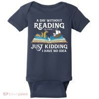 A Day Without Reading Is Like Book Lover Gift & Reading Baby Bodysuit thumb 0