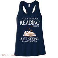 A Day Without Reading Is Like, Book Lover Gift & Reading Women's Tank Top thumb 0