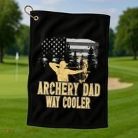 Archery Dad Way Cool Father's Day Cool Gift Golf Towel thumb 1