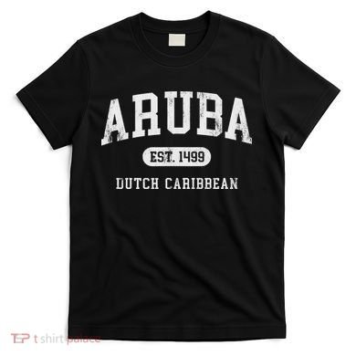 Aruba Est 1499 Throwback Letter Souvenir T-Shirt