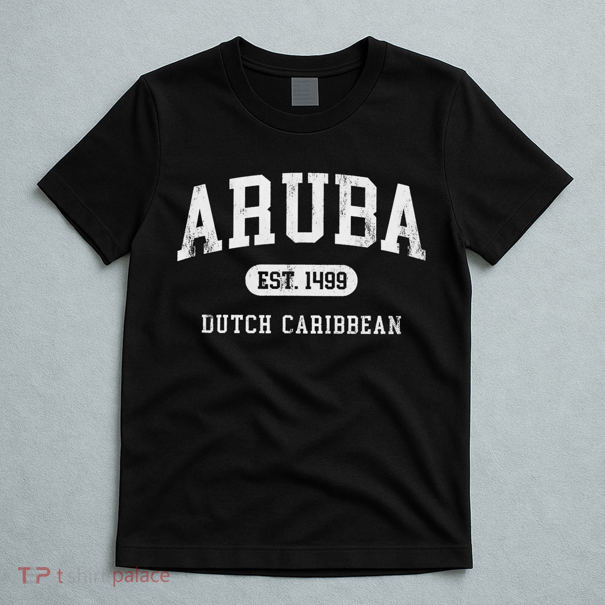 Aruba Est 1499 Throwback Letter Souvenir T-Shirt