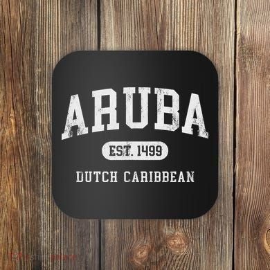 Aruba Est 1499 Throwback Letter Souvenir Coaster