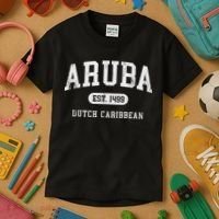 Aruba Est 1499 Throwback Letter Souvenir Kids T-Shirt thumb 3
