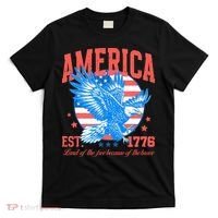 America Est 1776 Land Of The Free Because Of The Brave T-Shirt thumb 0