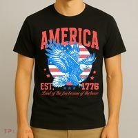 America Est 1776 Land Of The Free Because Of The Brave T-Shirt thumb 3