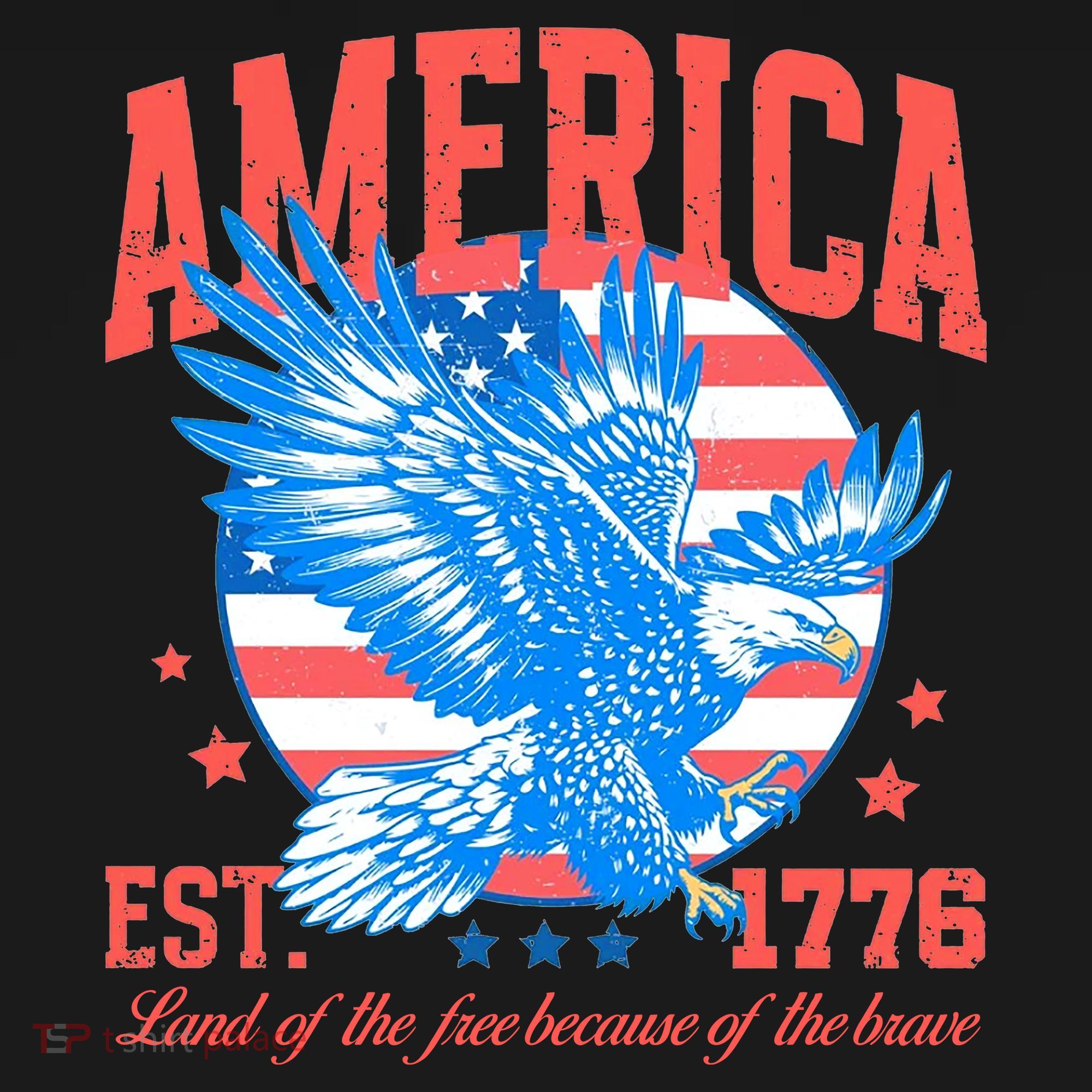 America Est 1776 Land Of The Free Because Of The Brave T-Shirt