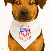 American Eagle 4th Of July Festive USA-Made Doggie Bandana thumb 1