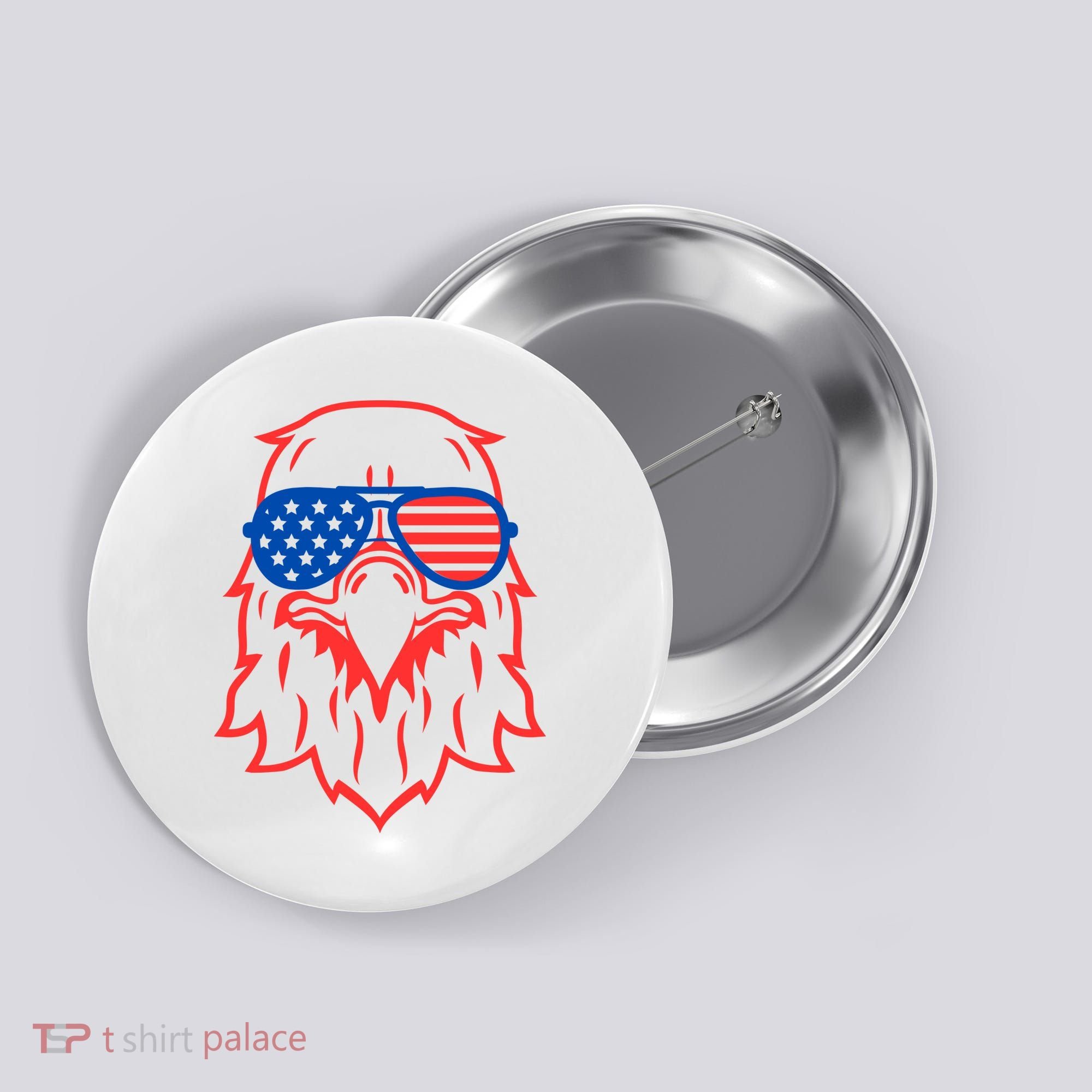 American Eagle 4th Of July Festive Button