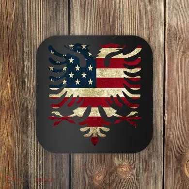 Albanian Eagle Albanian With Eagle Coaster