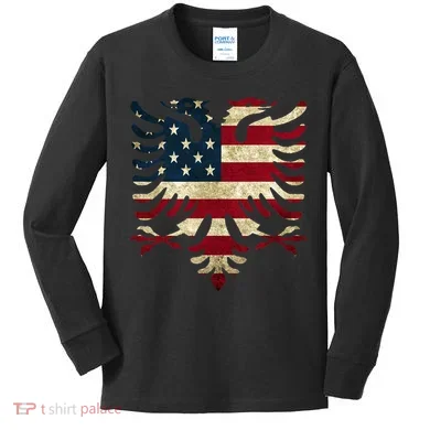 Albanian Eagle Albanian With Eagle Kids Long Sleeve Shirt