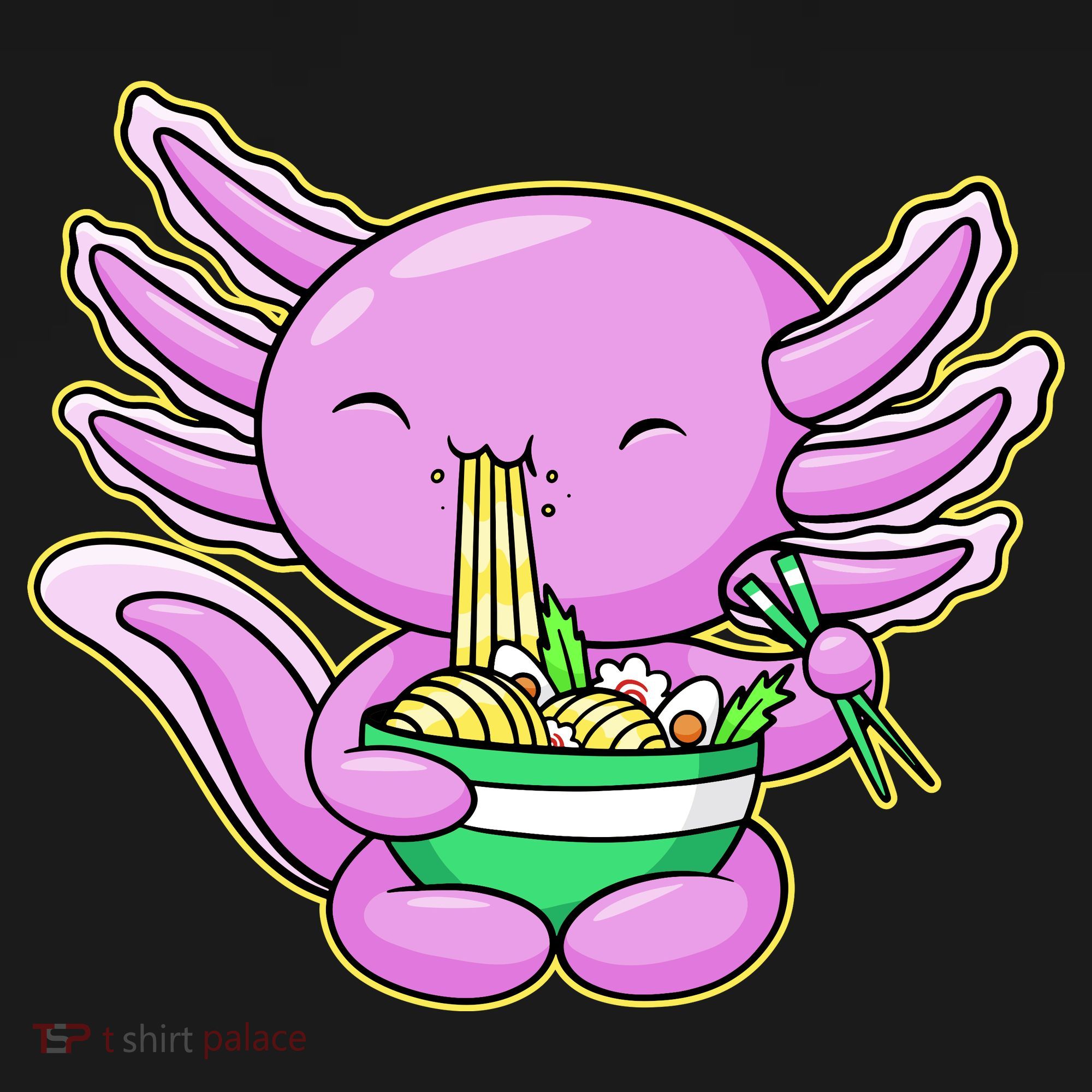 Axolotl Eating A Bowl Of Ramen Anime Funny Cute Sweatshirt