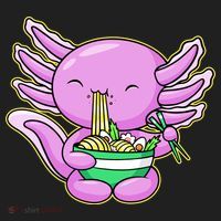 Axolotl Eating A Bowl Of Ramen Anime Funny Cute Beanie thumb 2