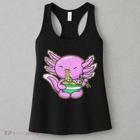 Axolotl Eating A Bowl Of Ramen Anime Funny Cute Women's Tank Top thumb 3
