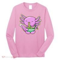 Axolotl Eating A Bowl Of Ramen Anime Funny Cute Long Sleeve Shirt thumb 0