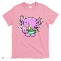 Axolotl Eating A Bowl Of Ramen Anime Funny Cute T-Shirt thumb 0