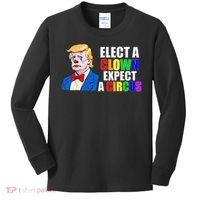 Anti-Trump Elect A Clown Expect A Circus Resist Protest Kids Long Sleeve Shirt thumb 0