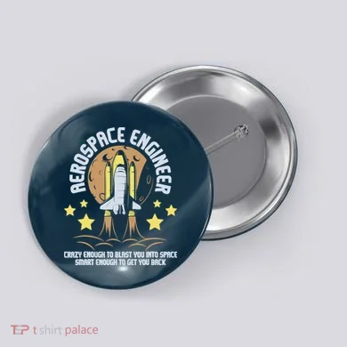 Aerospace Engineer Aeronautical Engineering Spacecrafts Button
