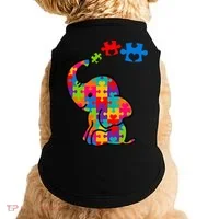 Autism Elephant Doggie Tank thumb 0