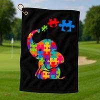 Autism Elephant Golf Towel thumb 1