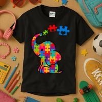 Autism Elephant Kids T-Shirt thumb 3