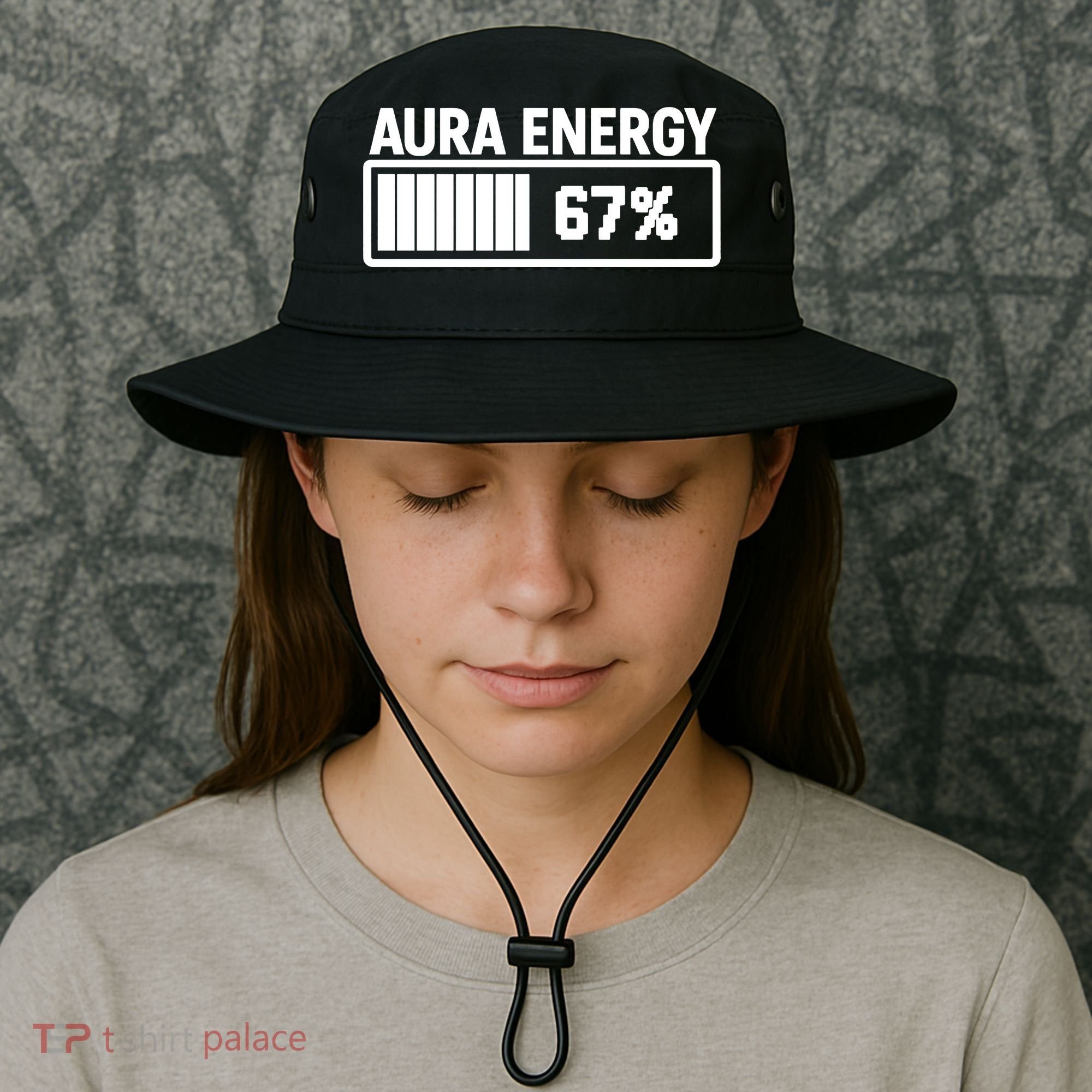 Aura Energy At 67 Funny Six Seven Meme Gen Alpha Slang Bucket Hat