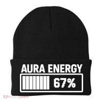 Aura Energy At 67 Funny Six Seven Meme Gen Alpha Slang Beanie thumb 0
