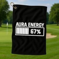 Aura Energy At 67 Funny Six Seven Meme Gen Alpha Slang Golf Towel thumb 1