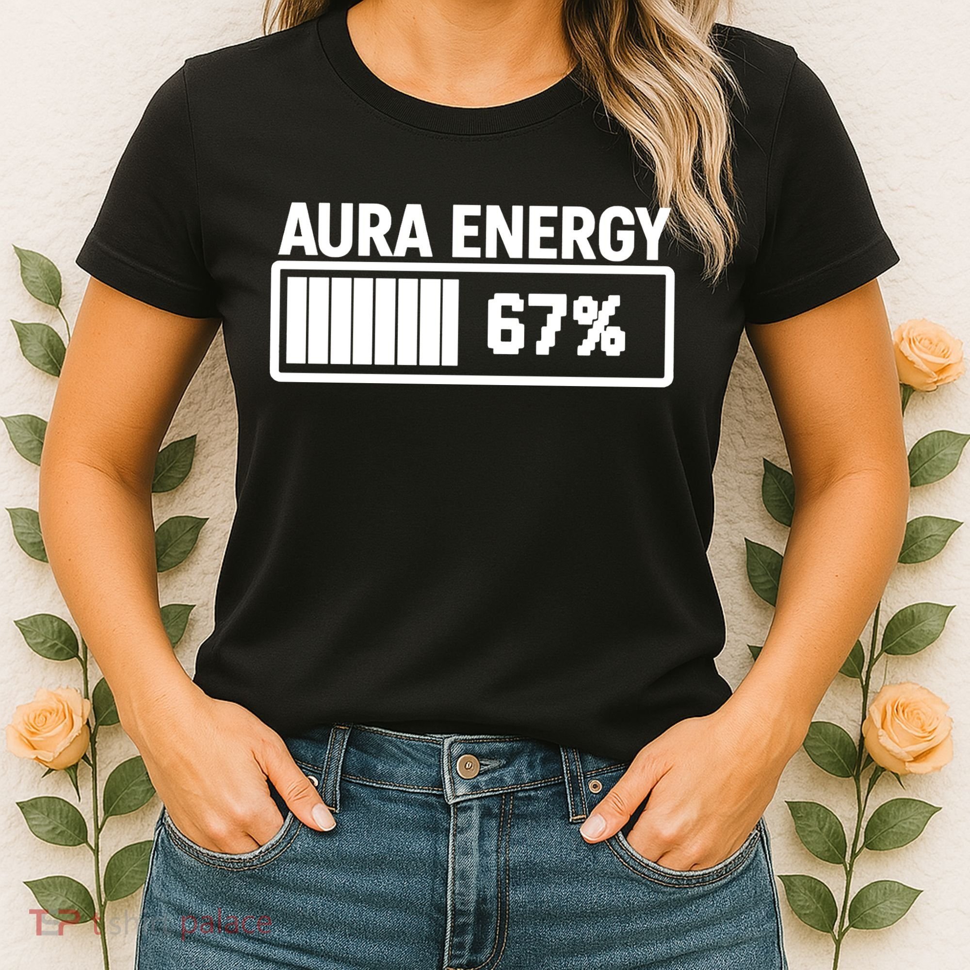 Aura Energy At 67 Funny Six Seven Meme Gen Alpha Slang Women's T-Shirt