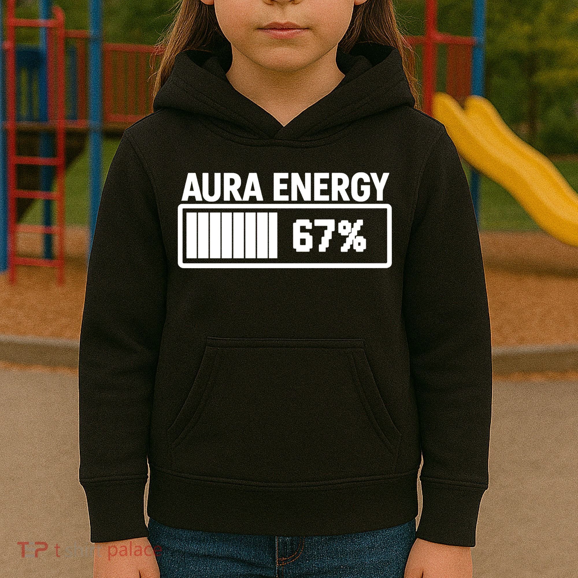 Aura Energy At 67 Funny Six Seven Meme Gen Alpha Slang Kids Hoodie
