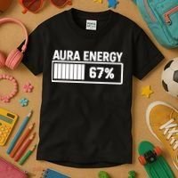 Aura Energy At 67 Funny Six Seven Meme Gen Alpha Slang Kids T-Shirt thumb 3