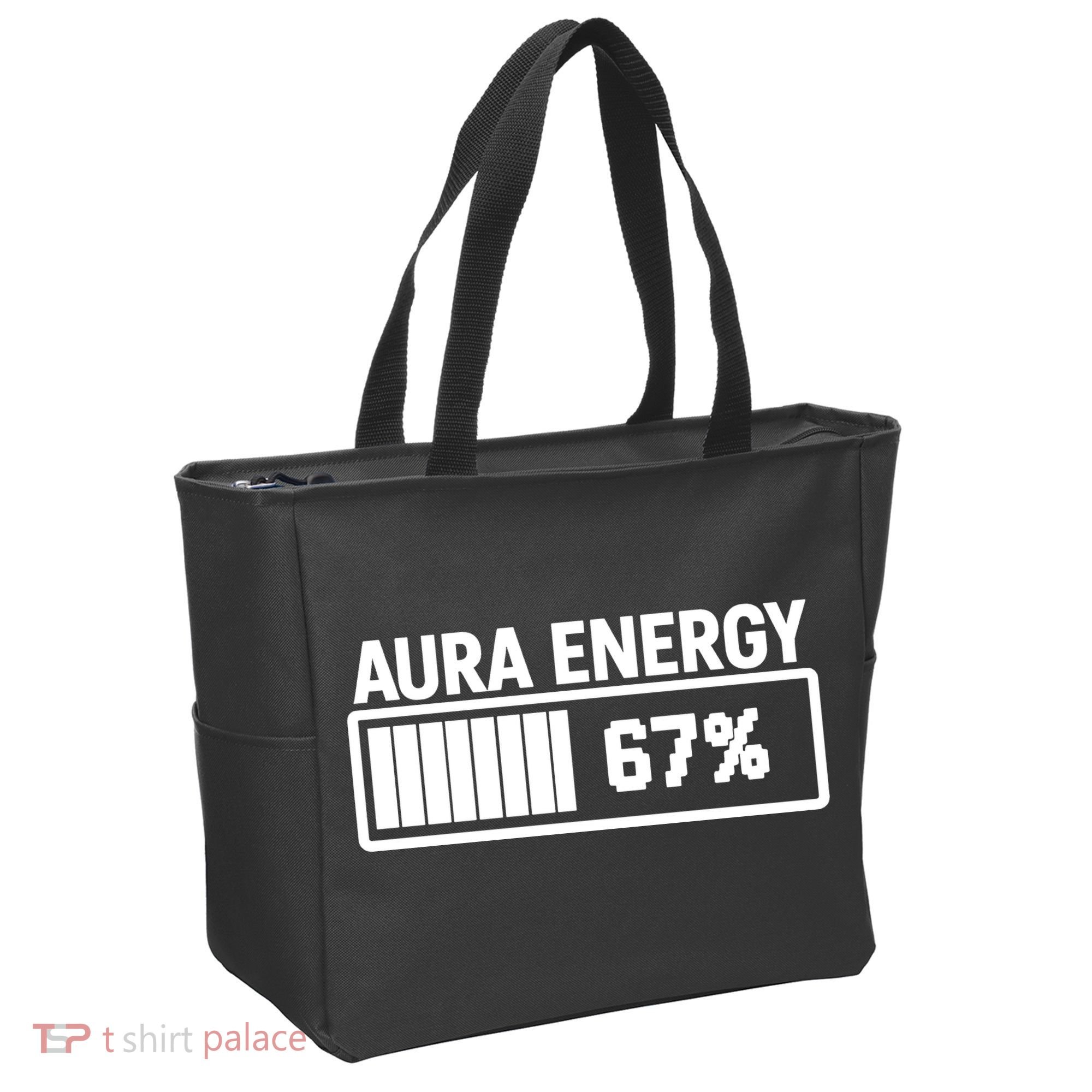 Aura Energy At 67 Funny Six Seven Meme Gen Alpha Slang Tote Bag