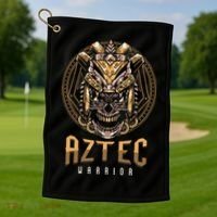 Ancient Ethnic Aztec Warrior Skull People Civilization Gift Golf Towel thumb 1