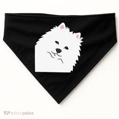 American Eskimo Dog Peeking From Side Cute American Eskimo USA-Made Doggie Bandana