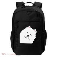 American Eskimo Dog Peeking From Side Cute American Eskimo Backpack thumb 0