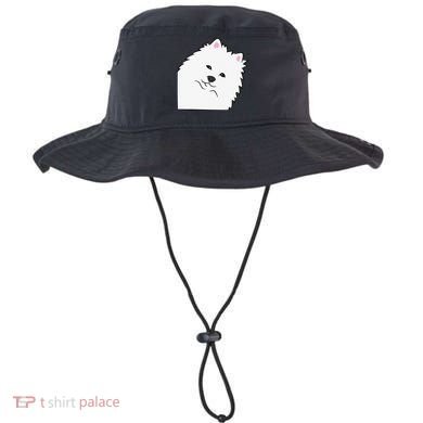American Eskimo Dog Peeking From Side Cute American Eskimo Bucket Hat