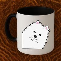 American Eskimo Dog Peeking From Side Cute American Eskimo Coffee Mug thumb 2