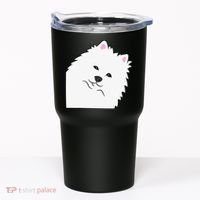 American Eskimo Dog Peeking From Side Cute American Eskimo Tumbler thumb 0
