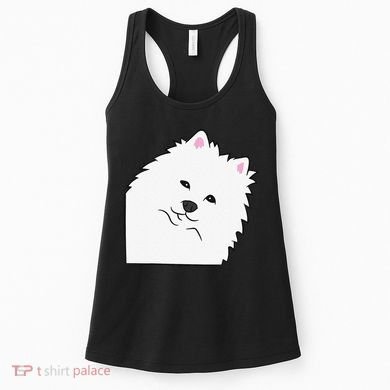 American Eskimo Dog Peeking From Side Cute American Eskimo Women's Tank Top
